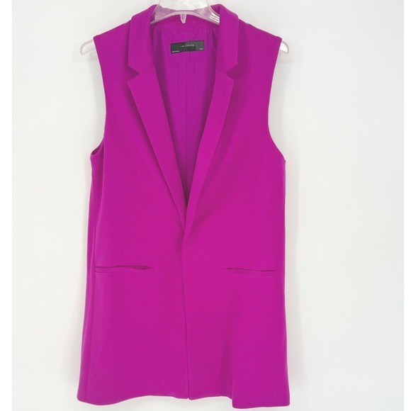The‎ Limited Magenta Purple Sleeveless Longline Blazer Vest M Preppy 91-24-01 - Picture 3 of 14